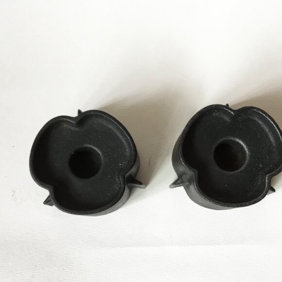 Vintage Dansk Black Cast Iron Candlesticks Set of 2 - Picture 4 of 11